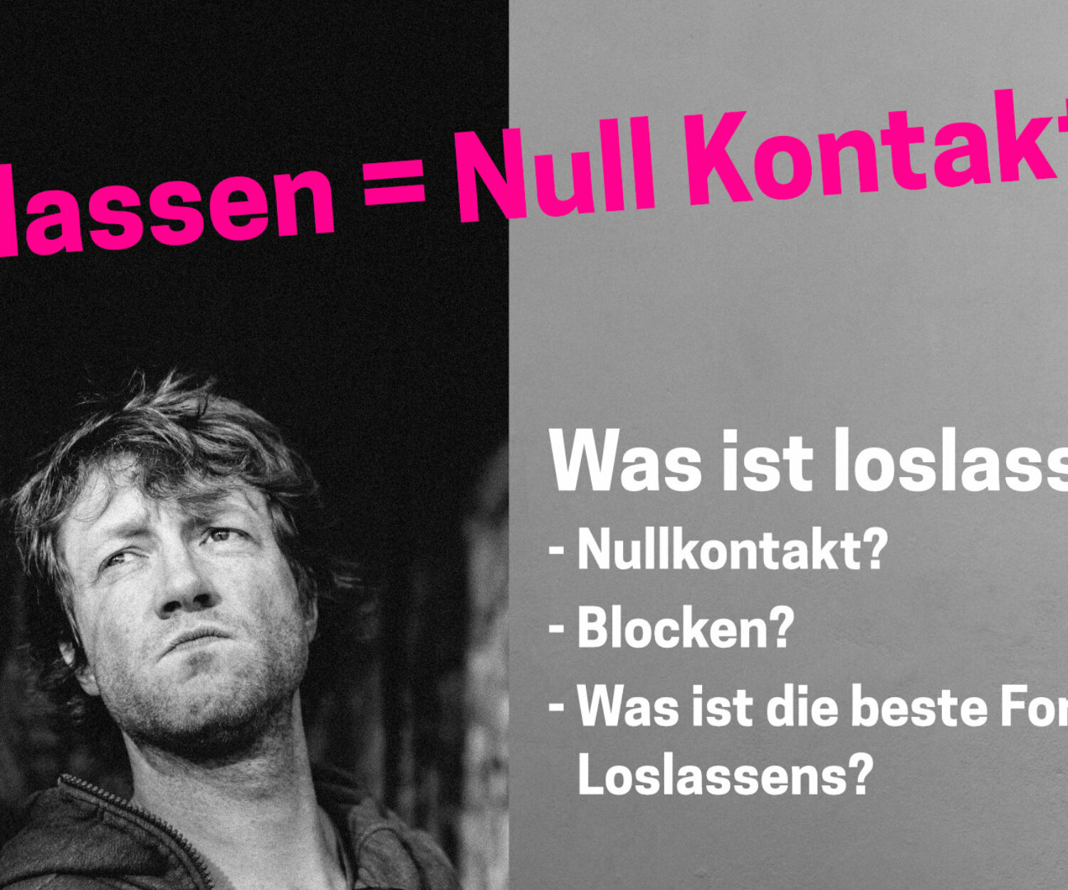 Loslassen: der Ex, der toxischen Ex, Liebeskummer Co-Abhängigkeit, Blocken nullkontakt, Liebessucht